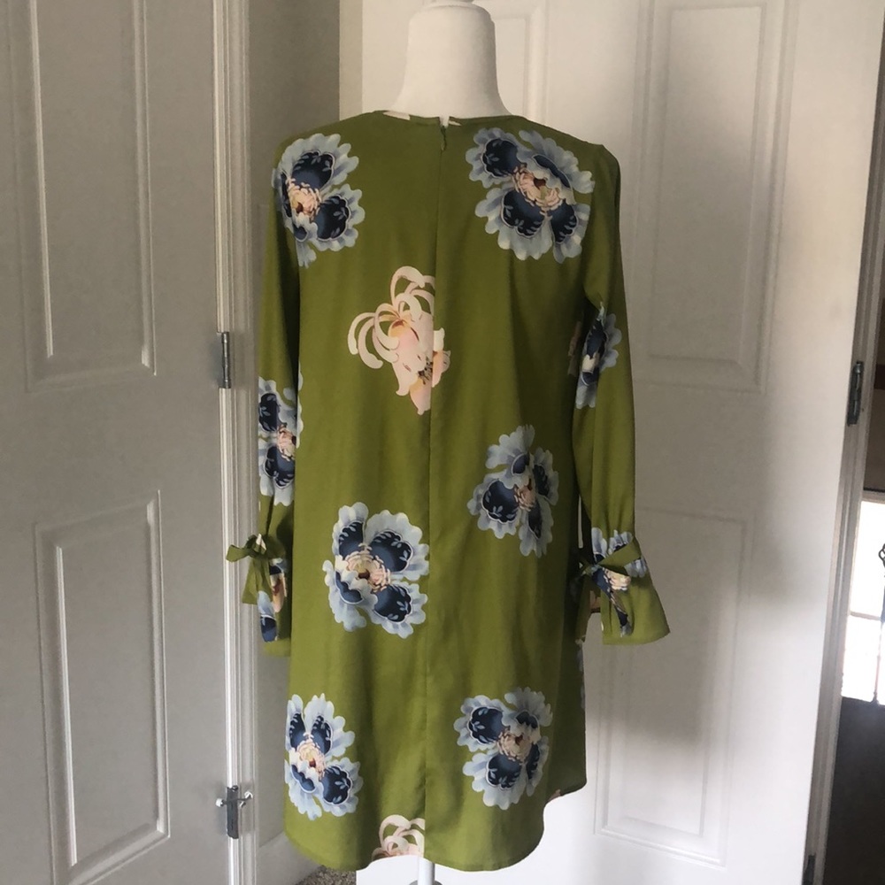 LOFT green and floral tunic dress - Picture 3 of 5